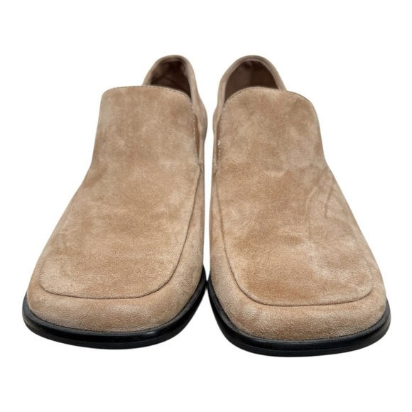 Lisa Says Gah Suede Leather Block Heeled Loafers Size 9 - Picture 4 of 9